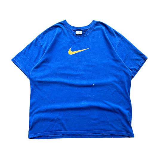 (XL) 00s Nike Swoosh Blue Yellow Tee